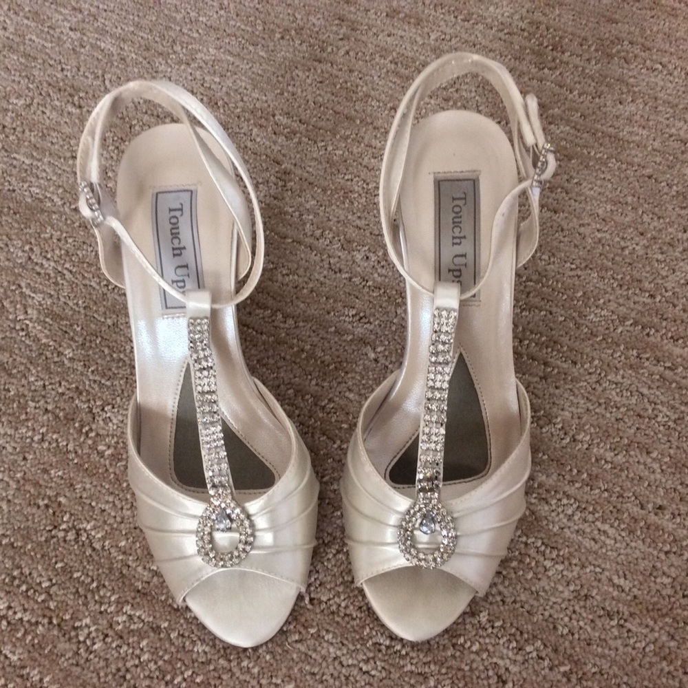 Diamond White Wedding Heels - $35
